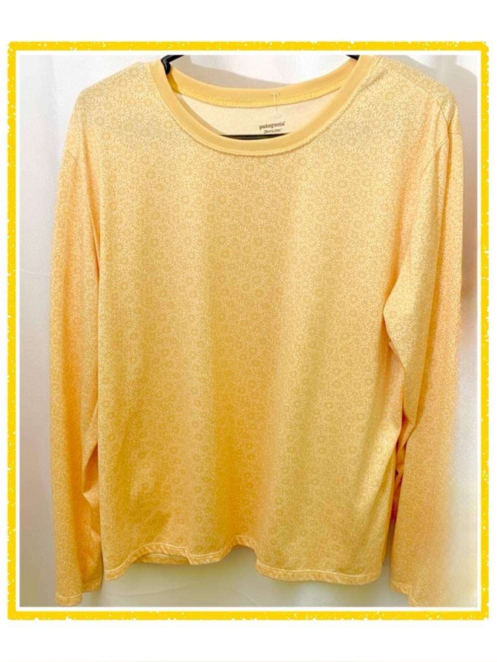 Patagonia Women's Long Sleeve Tee in Light Yellow Floral